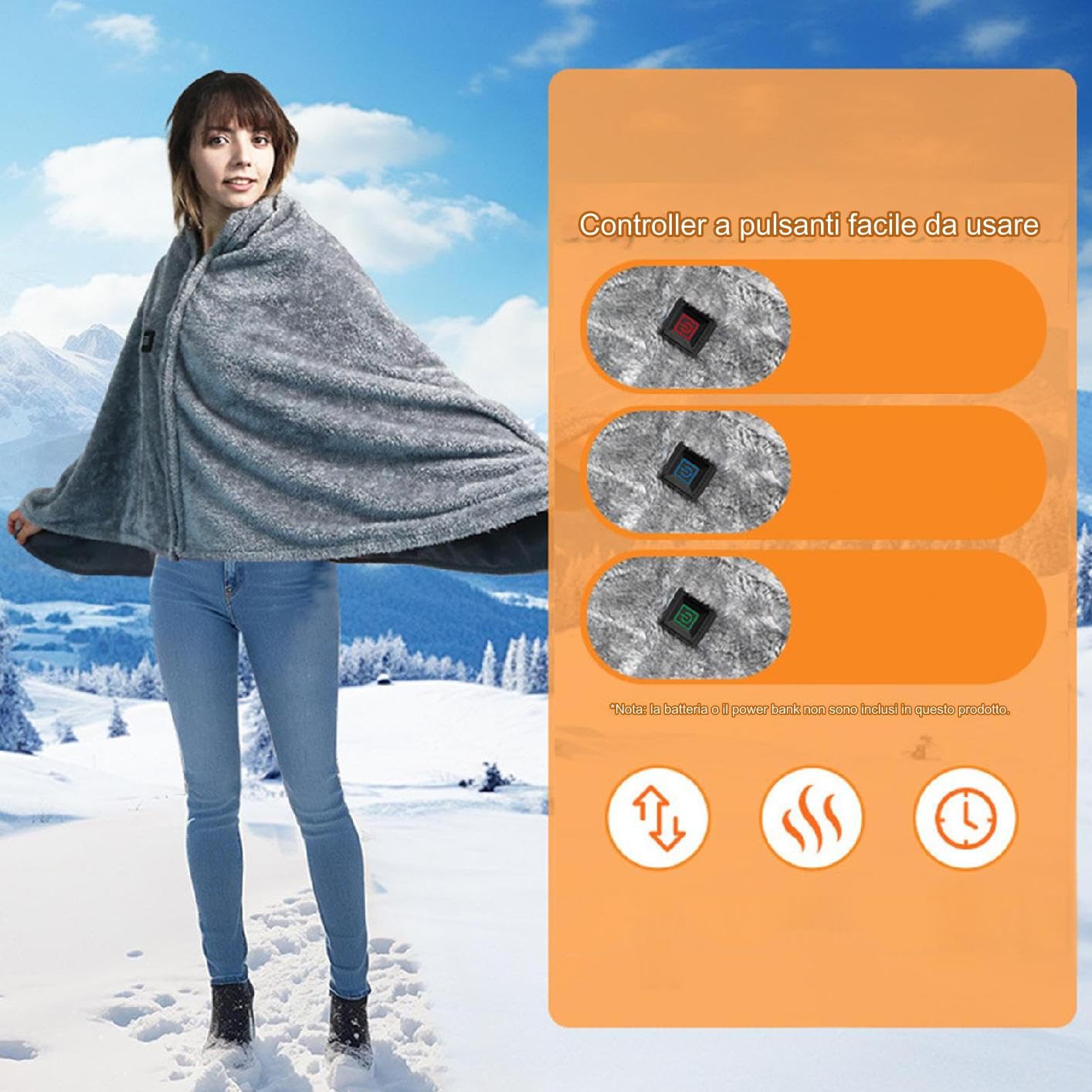 Generico Plaid Riscaldante - Coperta Di Comfort - Sciarpa Riscaldante Elettrica USB,Per Il Letto, L'Inverno, Le Donne, Le Spalle, Il Collo, Gli Adulti, La Schiena, Corpo, Viaggio, L'Ufficio