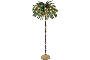 6 ft Pre-lit Palm Tree with 70 Tips, 150 UL Multi Color Incandescent Lights