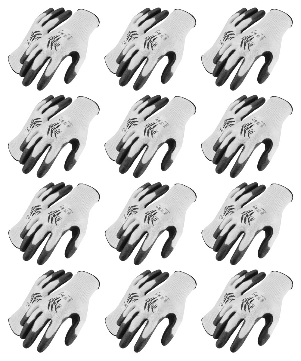 G-REX - P 07 / Montage-Handschuhe Schnittschutz/Größe 07, 12 Paar/Weiß/Weiss/Montagehandschuhe/Schnittfeste Handschuhe Arbeitshandschuhe