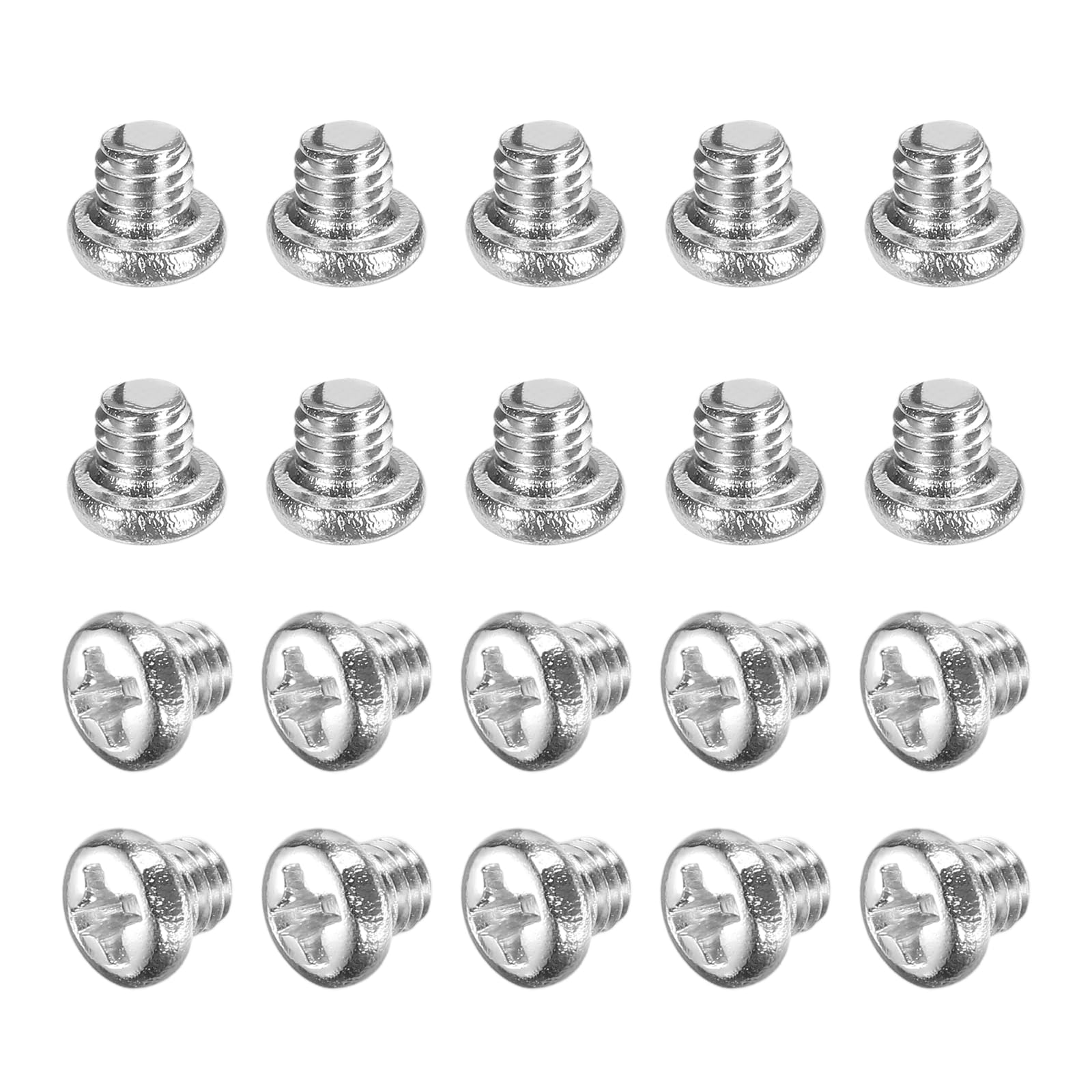 sourcing map 100 Pcs M4x4-0.7mm Phillips Pan Head Machine Screws, Carbon Steel Full Thread