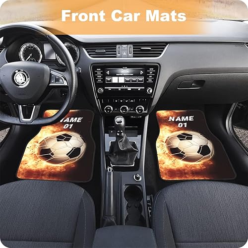 Miniatura 6 de Alfombrillas personalizadas para el interior del automóvil, añade tu foto y logotipo, diseño de texto, parte delantera y trasera, juego completo de