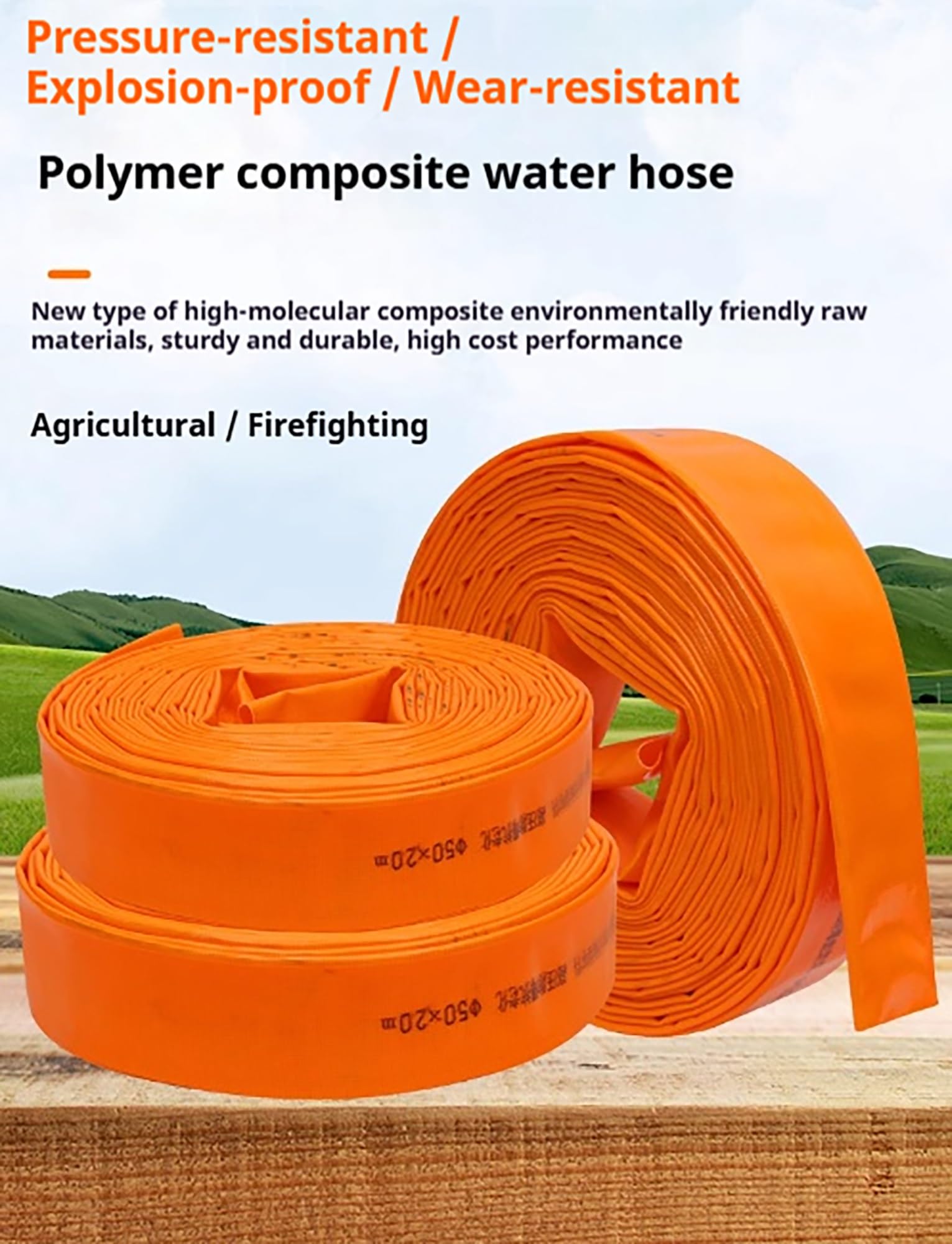 Tubo flessibile per pompa di scarico piatto in PVC agricolo, durevole per il trasferimento dell'acqua, il controlavaggio della piscina, l'irrigazione del giardino e lo scarico dello stagno