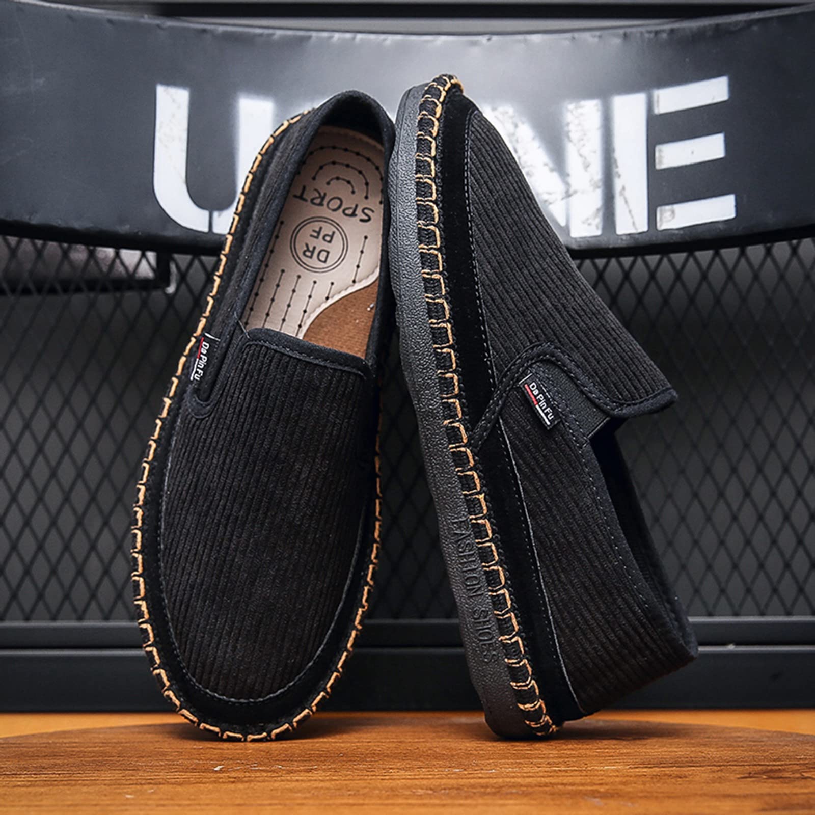 Alpargatas para hombre, zapatillas clásicas, cómodas mocasines, deslizantes para caminar, zapatos planos, sin cordones, zapatos informales transpirables, zapatos de tela hechos a mano