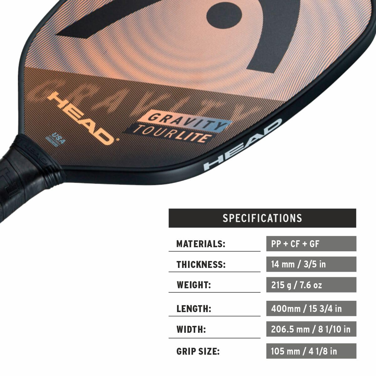 Amazon.com : Head Gravity Tour Lite Pickleball Paddle (4-1/8