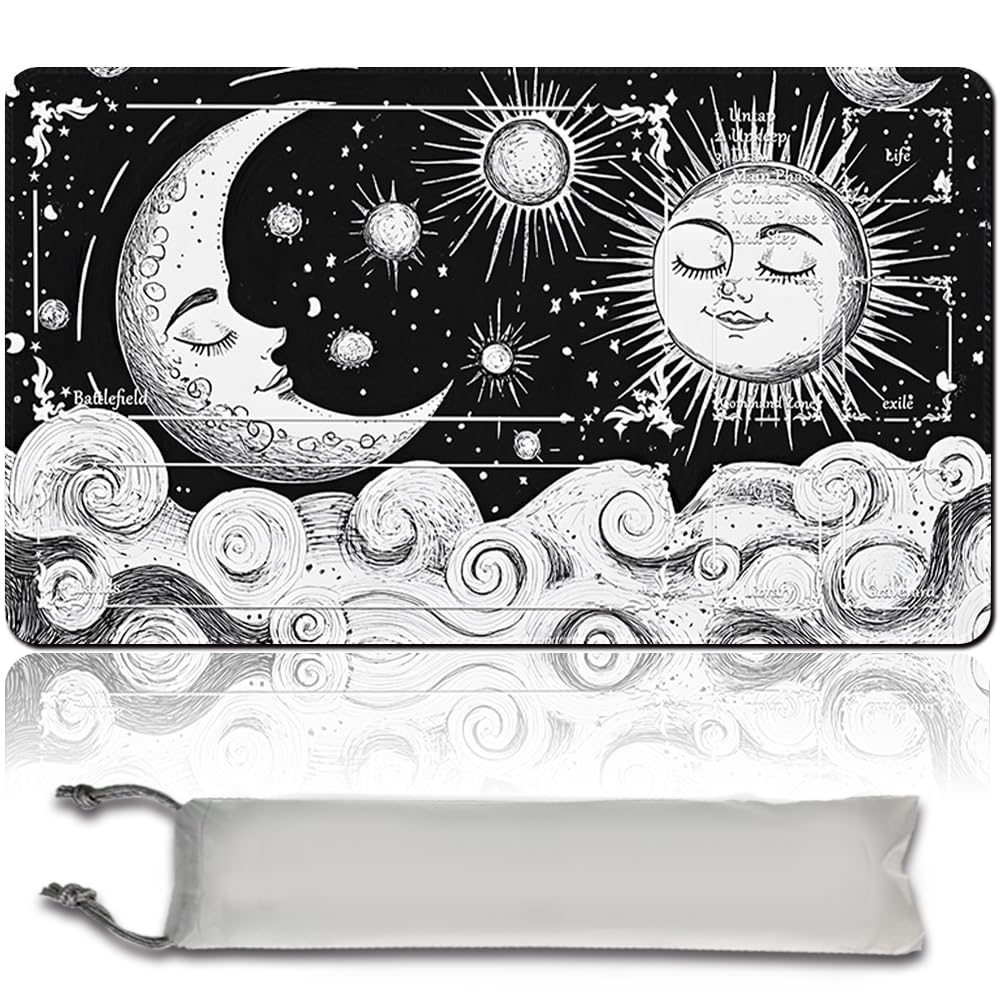 MTG Play Mat MTG PlayMat 60 cm x 35 cm, Original Art, Non-Slip TCG Play Mat with Rubber Base and Stitched Edges, Commander TCG Rollable & Foldable Card Mat (with Zone, mtg48-7)