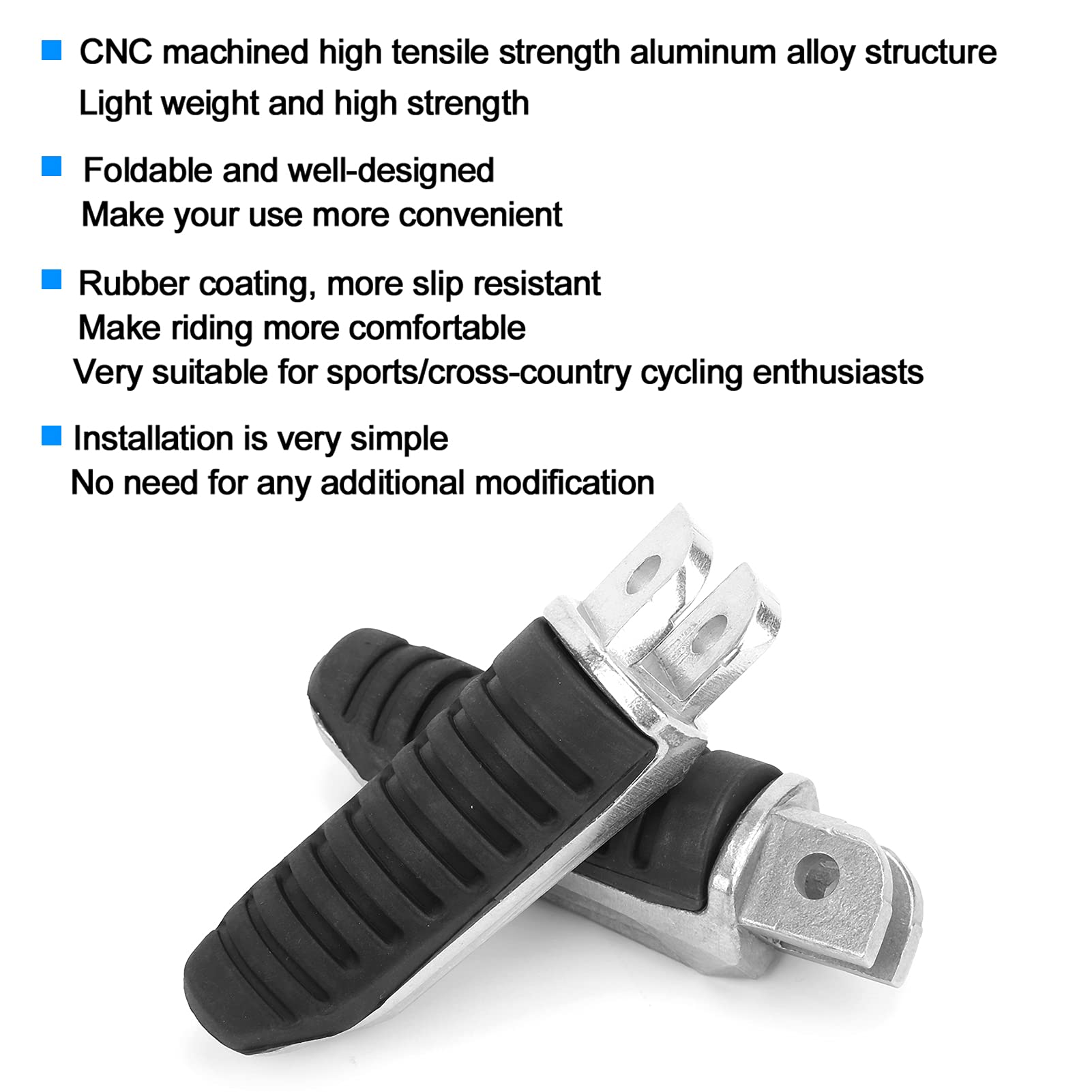 Poggiapiedi per Moto in Lega di Alluminio, Pieghevoli e Regolabili, Compatibili con FJR1300, FZ1, FZ400, FZ6, FZ6R, XJR400, XJR1200, XJR1300, XJ6, FZX750, TDM850 e TDM1100