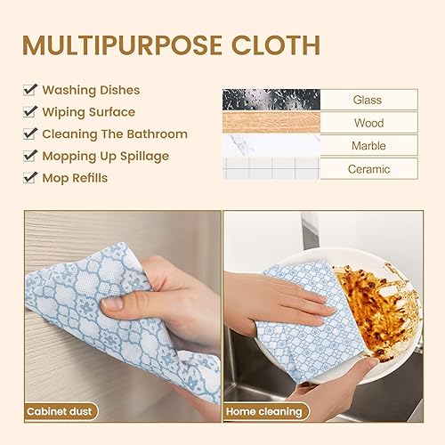 Miniatura 3 de Runzes Paños de limpieza reutilizables, paquete de 100 unidades, súper suaves, absorbentes, lavables, paños de limpieza para platos