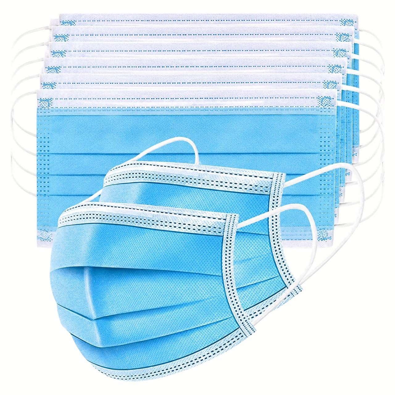 Daily Use Face Mask for Men and Women, 3-Layer Protection, Non-Woven Fabric, Breathable, Adjustable Nose Clip, Elastic Ear Loops, Disposable, pack of 100-image-12