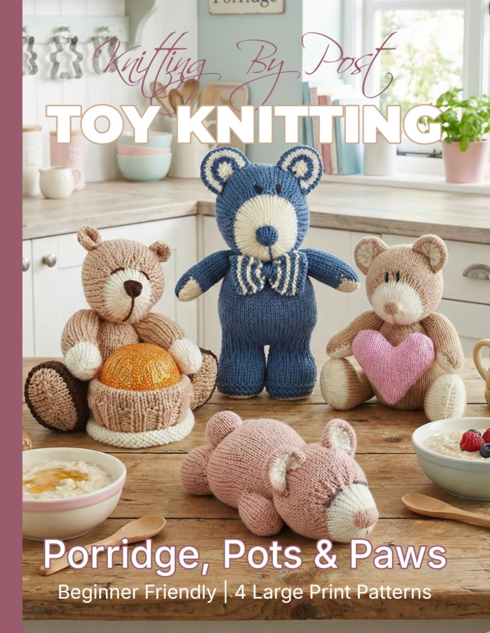 Knitting by Post: Porridge Pots and Paws Bear Collection – 4 Easy-to-Follow Large Print Toy Designs