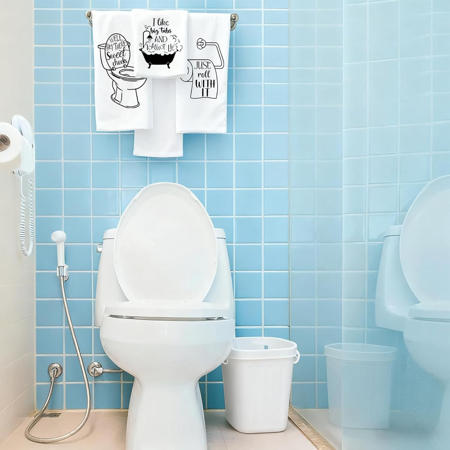 Funny Decorative Bathroom Hand Towels Set of 4, 16×24 Inch Embroidered Cotton Bathroom Decor Towels, Black and White Hand Towels for Bath Decor Thanksgiving Christmas Housewarming Gifts - Image 6