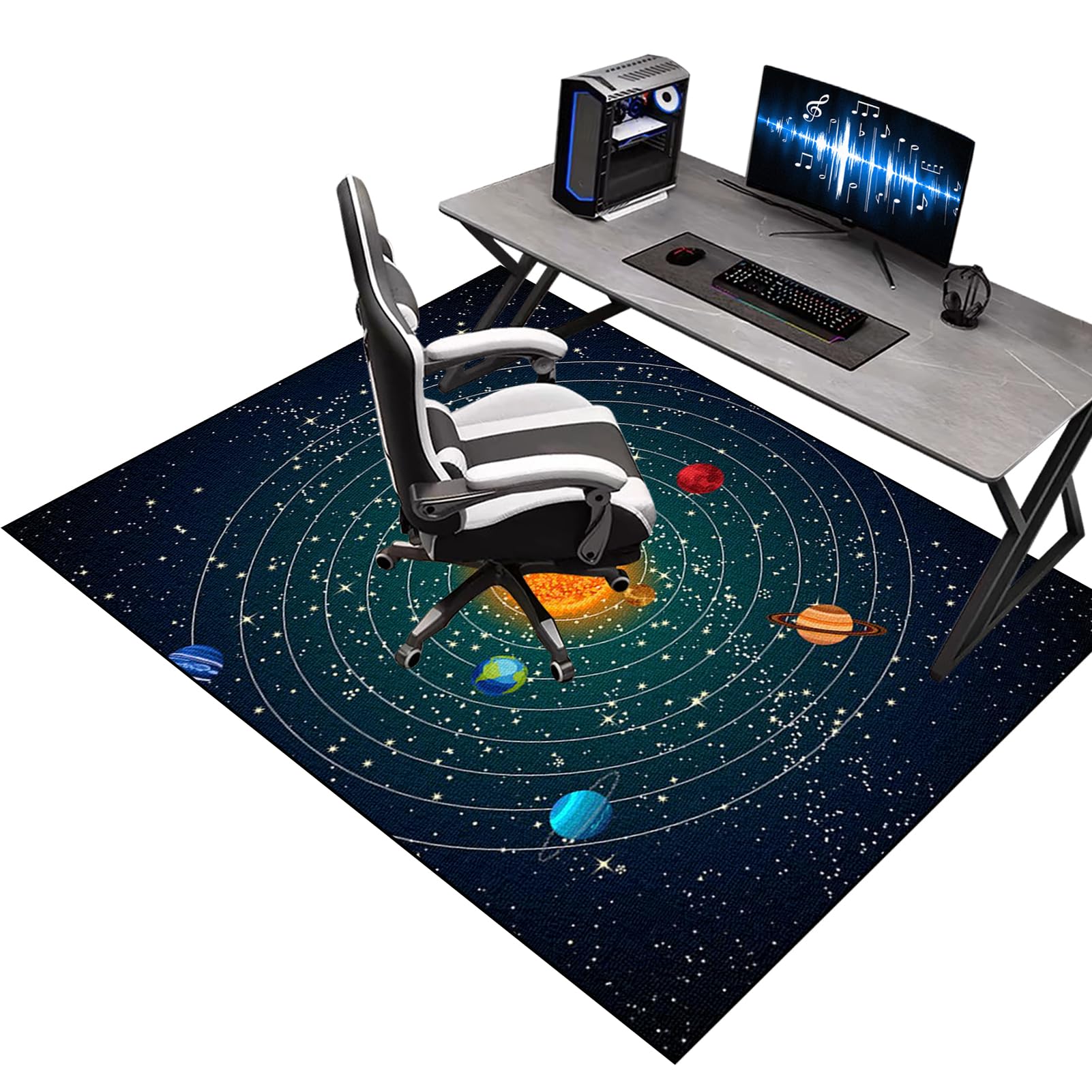 Kqiejuy Colorb0072 Heavy Duty Office Gaming Chair Mats For Carpeted And Hardwood Floor, Office Chair Mat For Carpet, Floor Protectors For Rolling Chairs, Desk Chair Mat For Carpeted Floors, Protector Rug 90 X 140 Cm