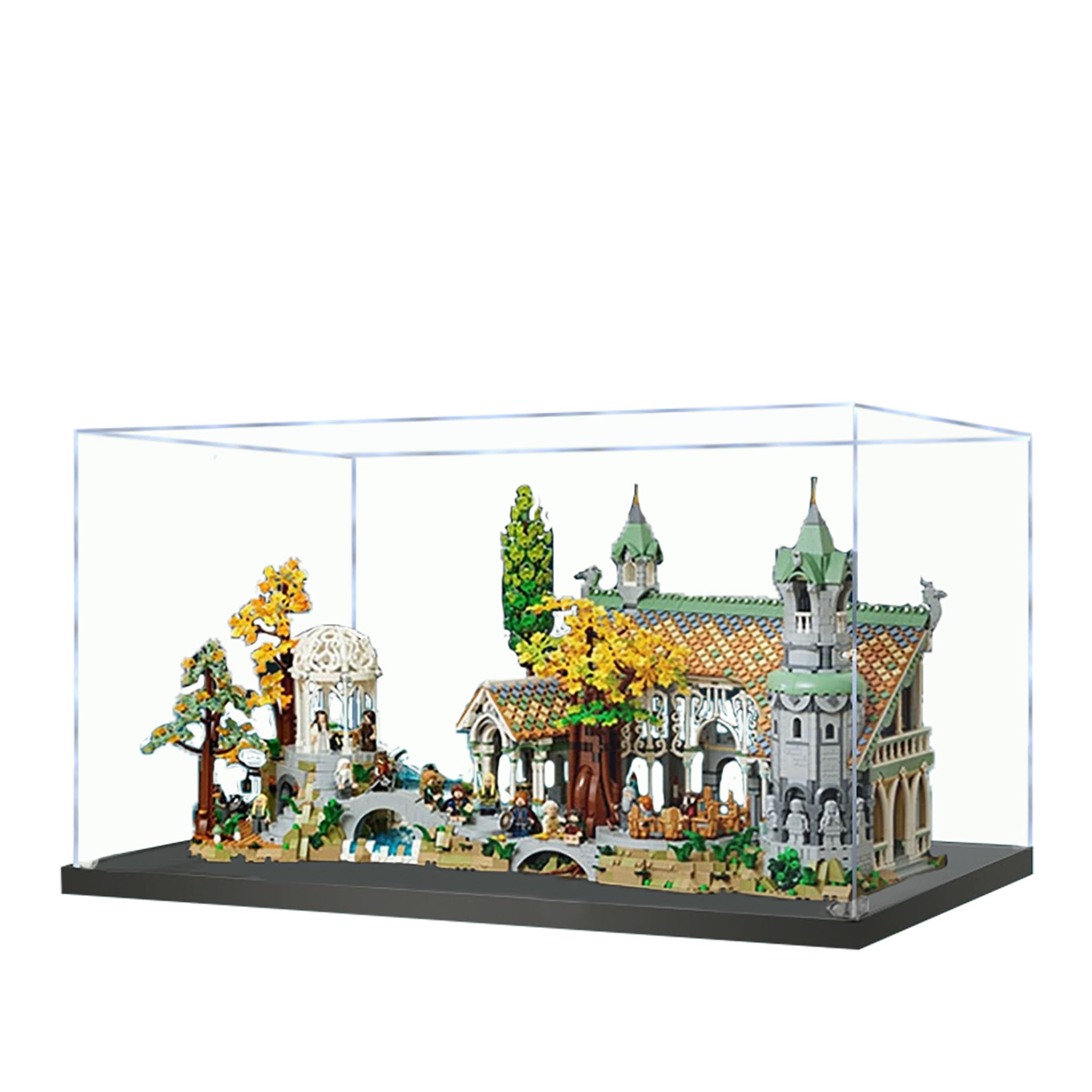 Acrylic Display Case for Lego 10316 Lord of the Rings Rivendell Castle Building Set, Dustproof Transparent Box - Only Display Case, Display Box Compatible with Lego 10316 (3MM)