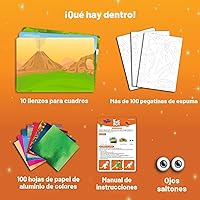 Vista 3 de Skillmatics Foil Fun - Dinosaurios, arte sin desorden para niños, kits de manualidades y suministros, actividad creativa de bricolaje, juguetes