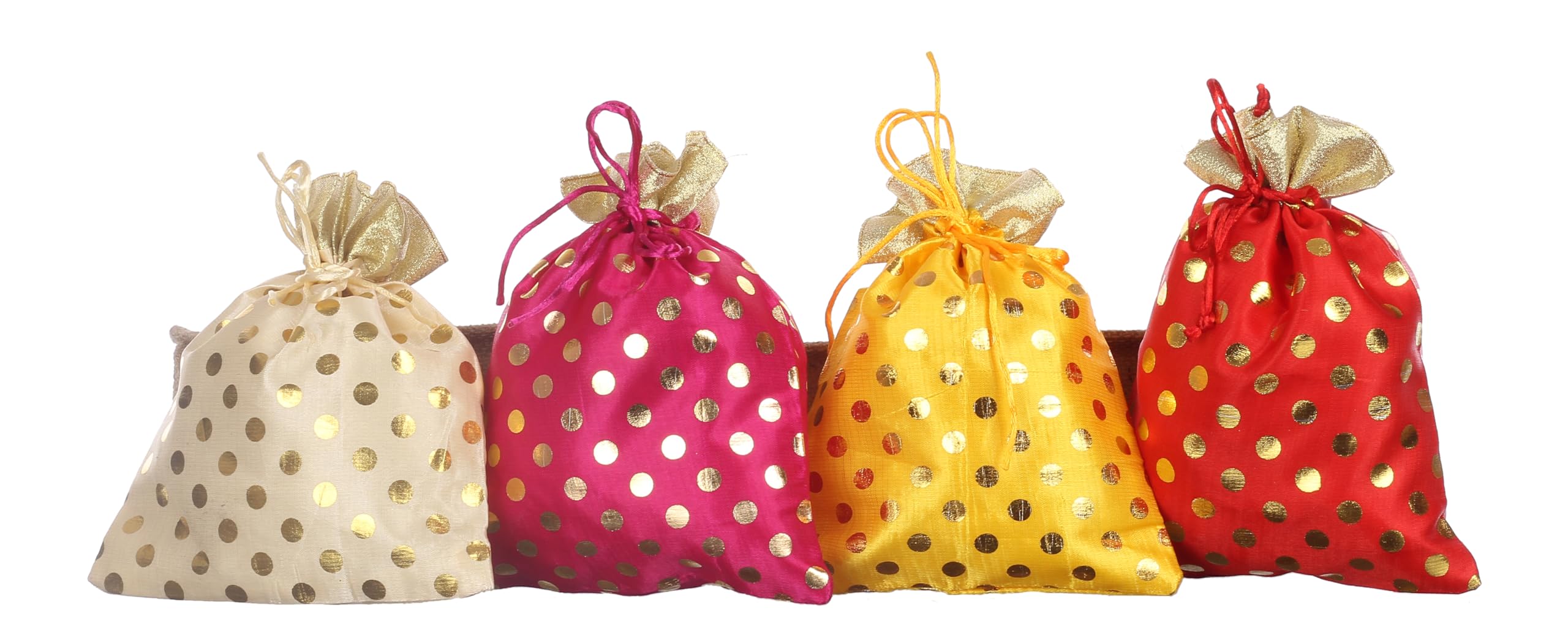 Sainik's Women’s Ethnic Rajasthani Polka Dots Potli Bag for Return Gifts Wedding Gift for mom Potli Purse Gift Bags, wedding return gift potli