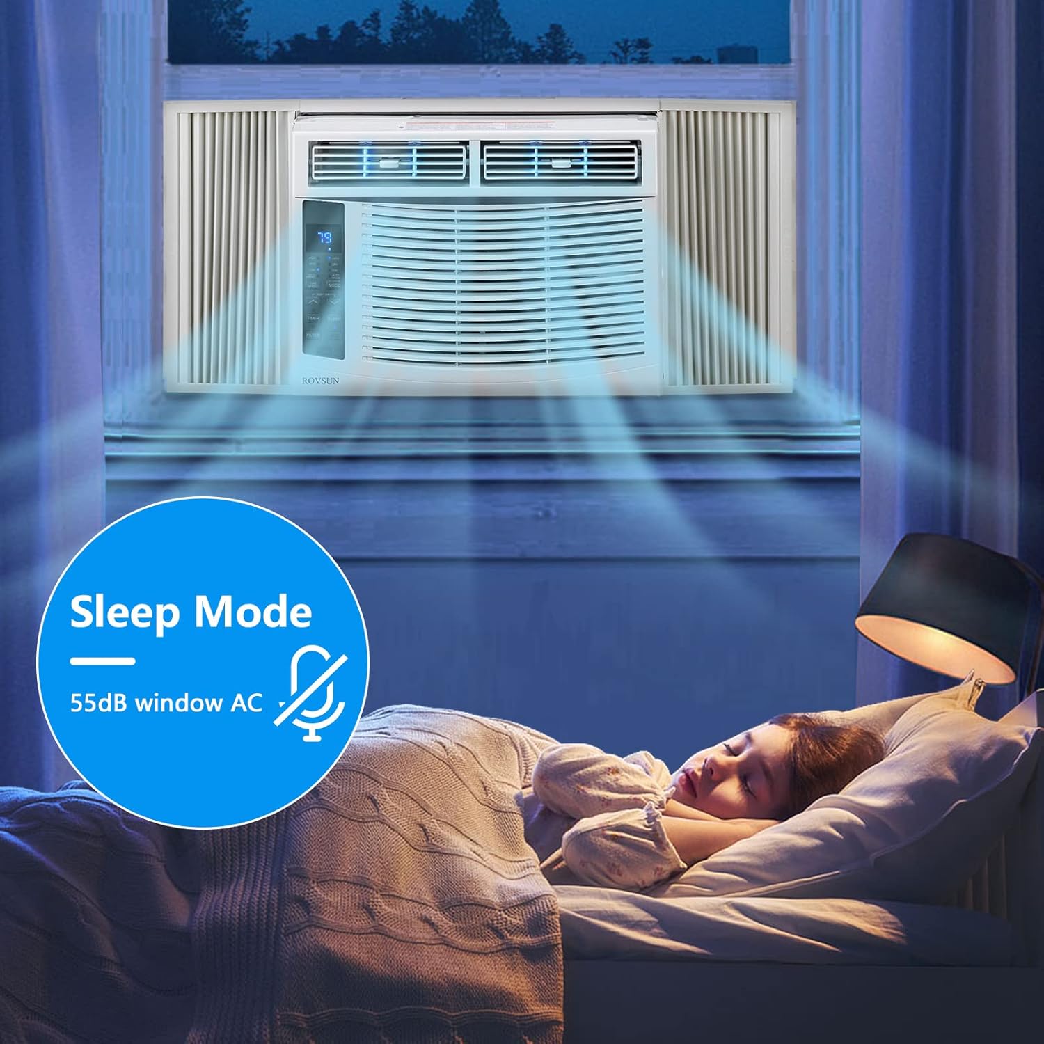 Bonnlo WIFI-Enabled 6000 BTU Air Conditioner Window Unit, Energy Saving Room Air Conditioner, AC Unit with Remote Control & Timer Function Ideal for Rooms up to 250 Square Feet, 115V/60Hz, White