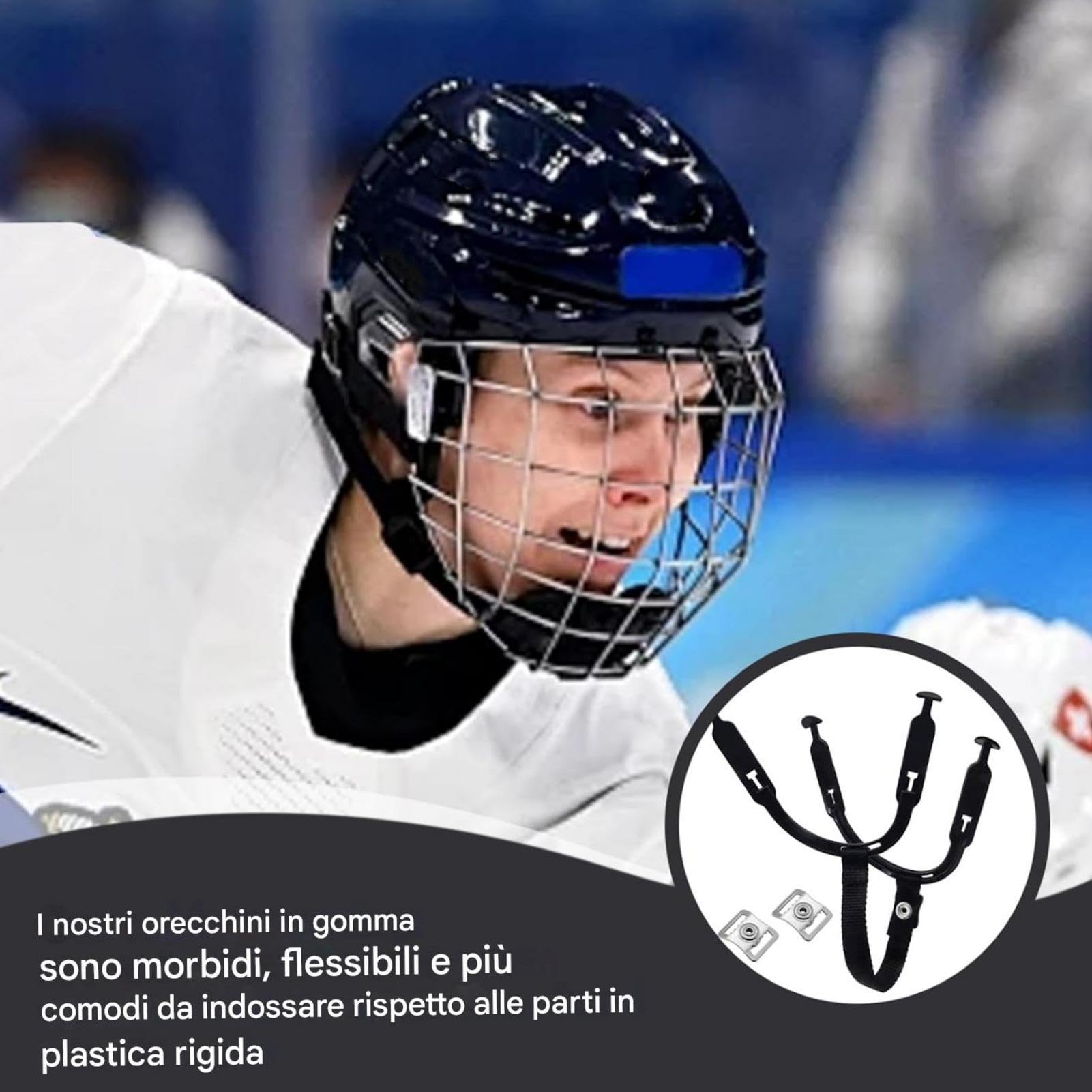 Helmet Chin Strap, Headgear Ear Loops, Ice Hockey Helmet Strap, Detachable Replacement,20cm/7.87 Inches, Heavy Duty, Sturdy Design, For Kids And Dults Use