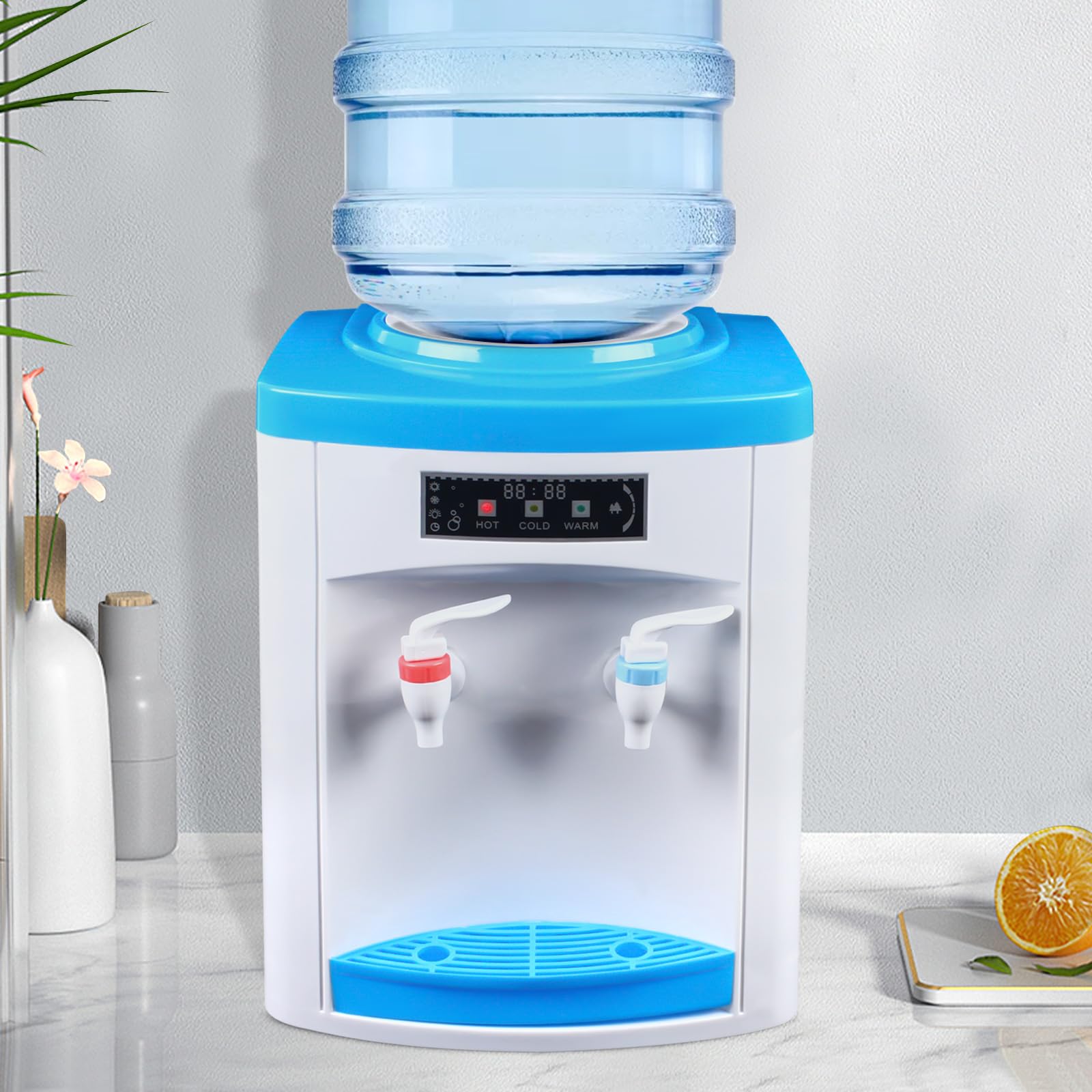 Elektrische waterdispenser, 550 W, koud/warm waterautomaat, warmwaterdispenser, koudwaterdispenser, 8 ~ 95 °C, drinkwaterdispenser voor thuis, kantoor, slaapkamer, woonkamer (zwart goud