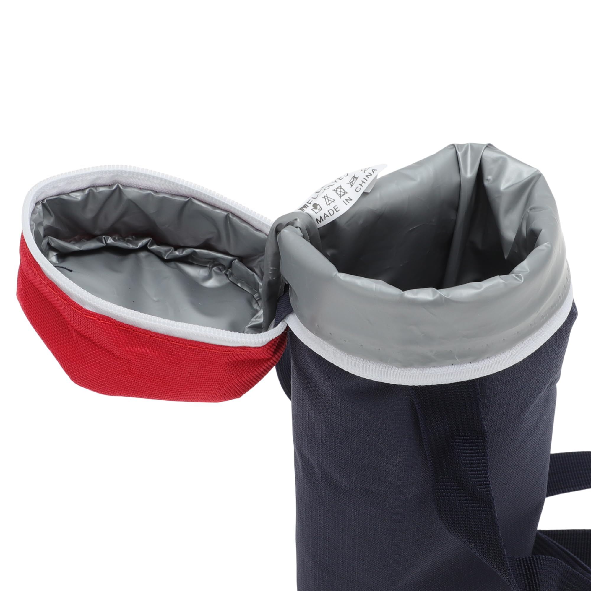 Borsa Isolante per Bottiglia d'Acqua in Tessuto Oxford Cotone Perlato Pellicola in Alluminio Portatile Antiurto con Tracolla Regolabile, 30x10cm, Rosso Blu Scuro