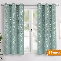 Vista 408 de BGment Room Darkening Curtains 95 Inches Long, Grommet Thermal Insulated Blackout Curtains with Wave Line and Dots Printed for Bedroom, 2 Panels