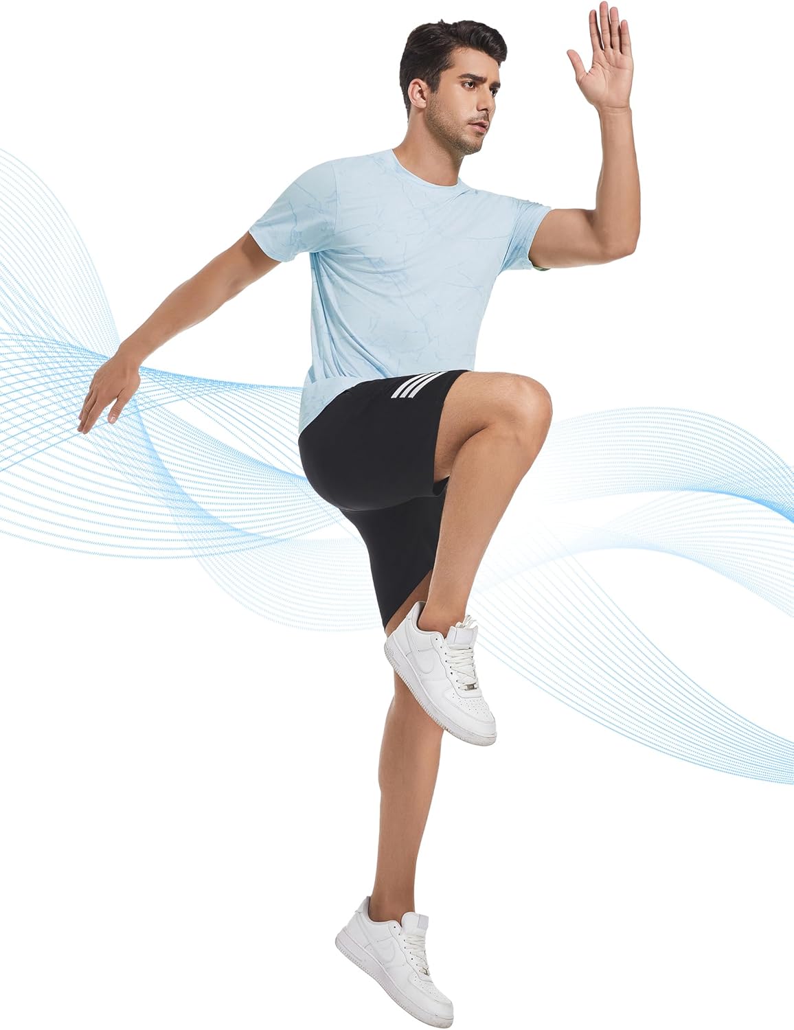 Esabel.C Workout Shirts for Men Dry Fit Moisture Wicking T-Shirts Short Sleeve Mesh Men's Athletic Shirts &Tees - Image 3