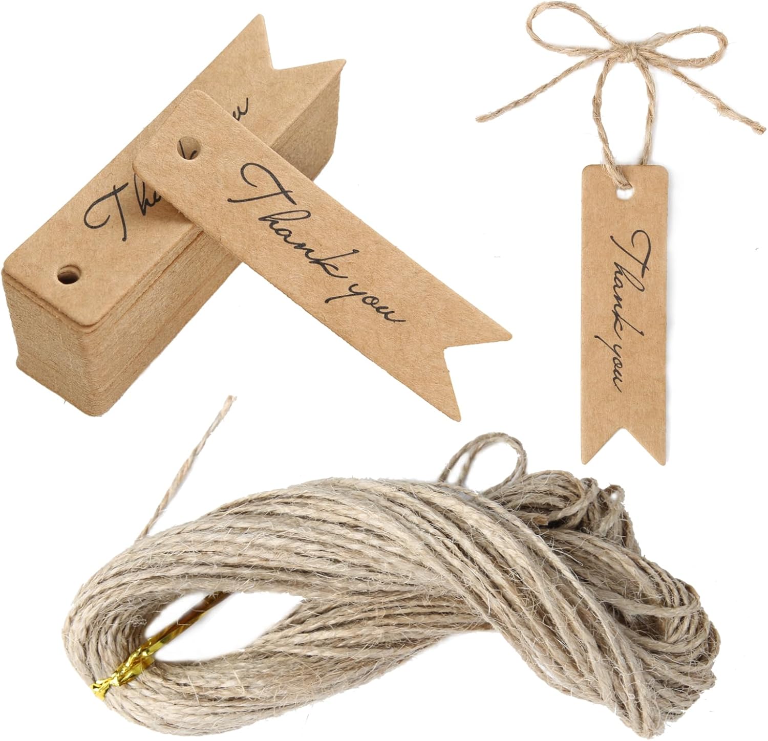 Etichette Personalizzate A Cuore 100 Pezzi - Carta Kraft Bianca E Marrone Doppia Faccia Vuota Per Bomboniere H 485315 - Foto 9