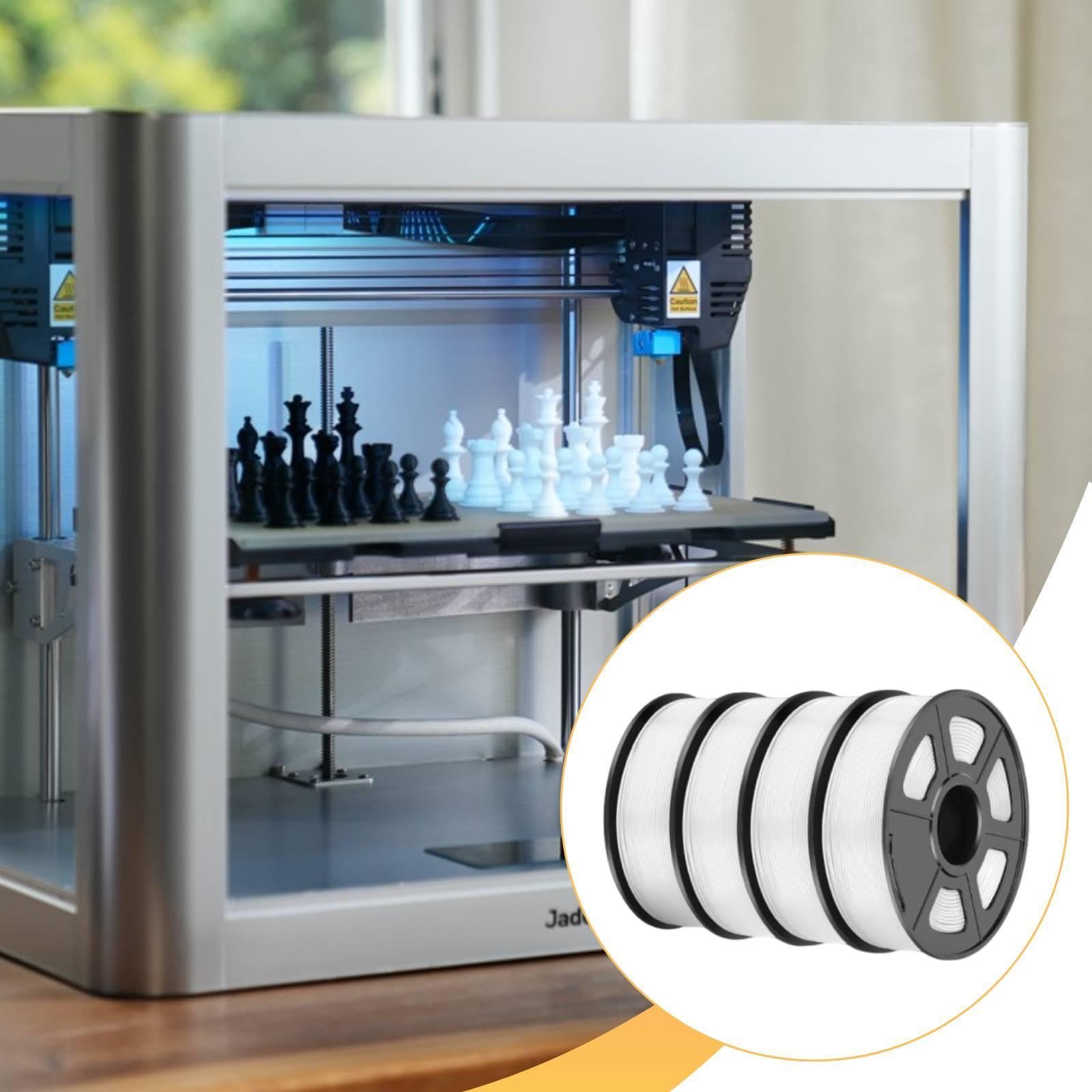 4 para Impresora 3D, Suministros impresión, Resistentes al Desgaste, Accesorios universales, Material Profesional para Impresora 3D, Blanco