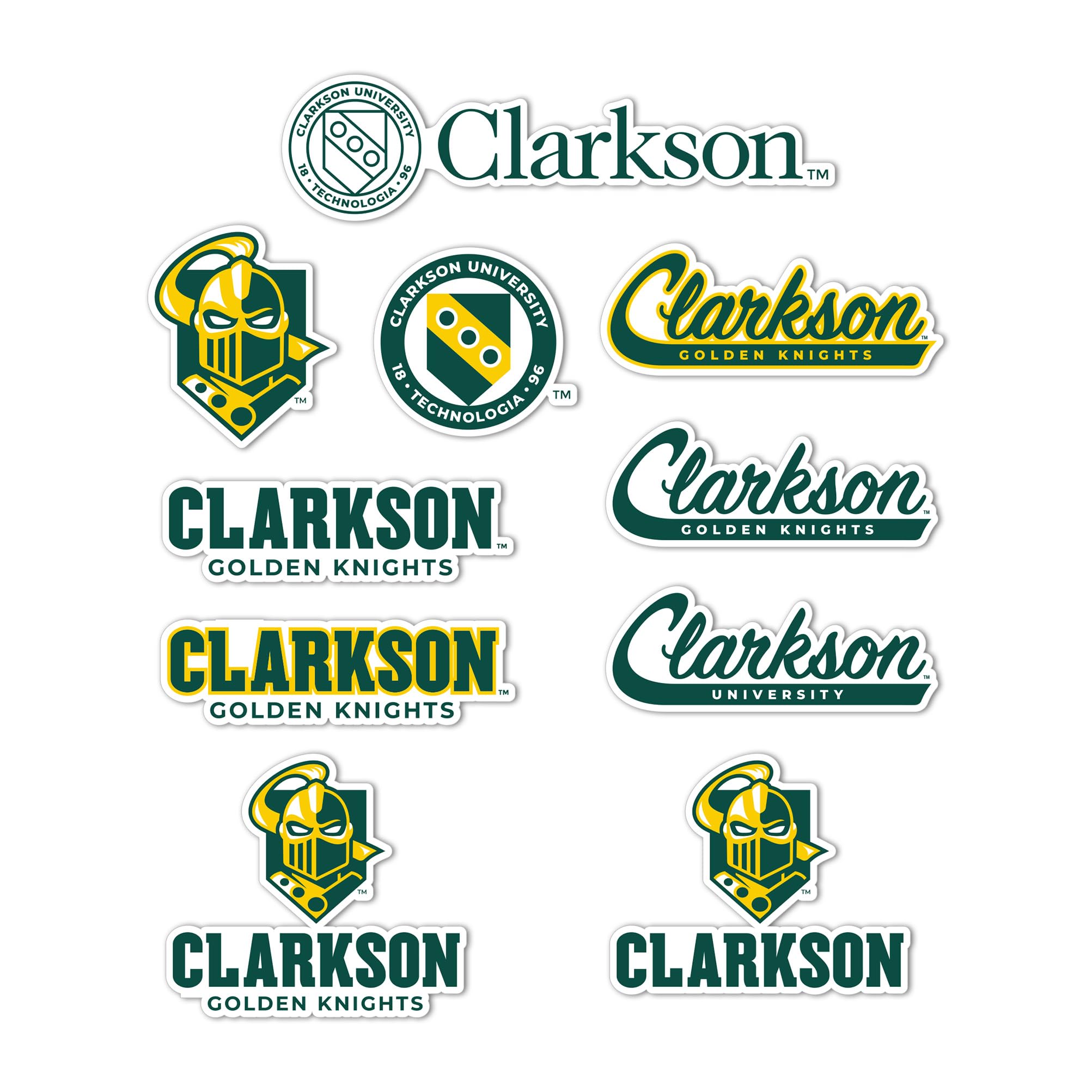 Autocollant vinyle Clarkson University Golden Knights sticker pc portable et gourde