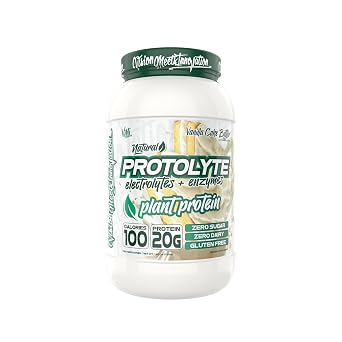 Protolyte Natural Plant Protein by VMI Sports with Electrolytes and Enzymes | Zero Sugar Zero Dairy Gluten Free | 20 G Protein + 10.5 G of EAAs 25 serving, Vanilla Cake Batter