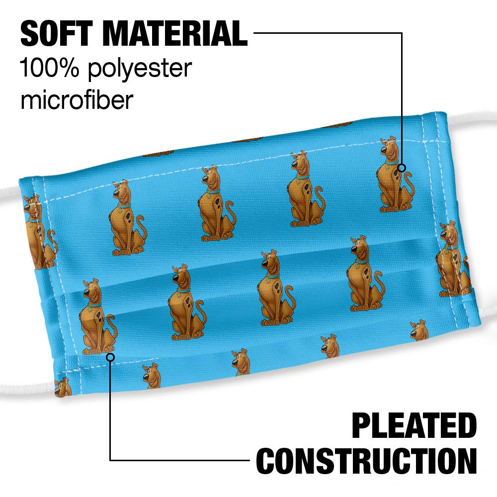 Popfunk Scooby-Doo Character Pattern 1-Ply Reusable Face Mask Covering with Adjustable Nose Wire, Unisex