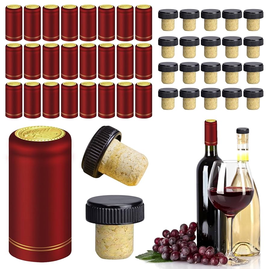 Amazon | PVC熱収縮カプセル100個 ワインボトルコルクストッパー