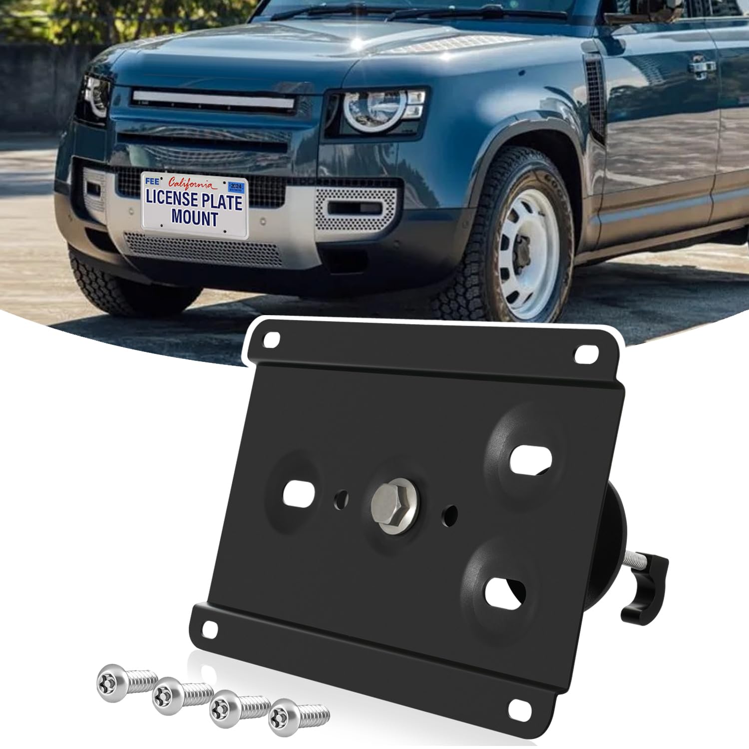Front License Plate Holder No-Drill License Plate Bracket Anti-Theft Frame Compatible with Land Rover Defender,Discovery 5th gen,Discovery Sport 2nd