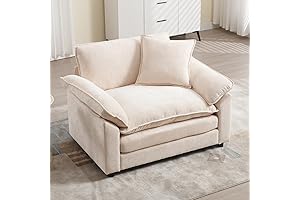 Chenille Velvet Oversized Accent Chair for Living Rooms and Bedrooms