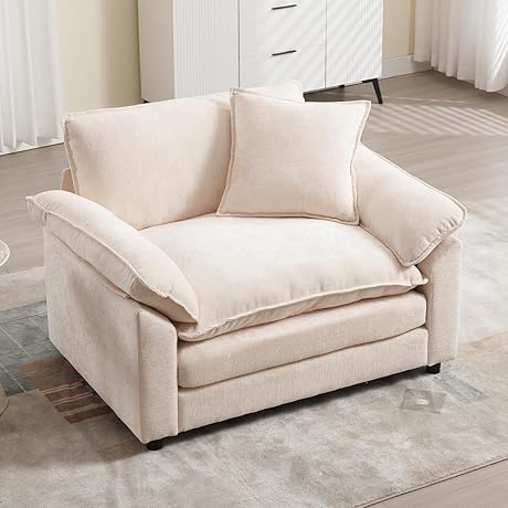 Chenille Velvet Oversized Accent Chair for Living Rooms and Bedrooms