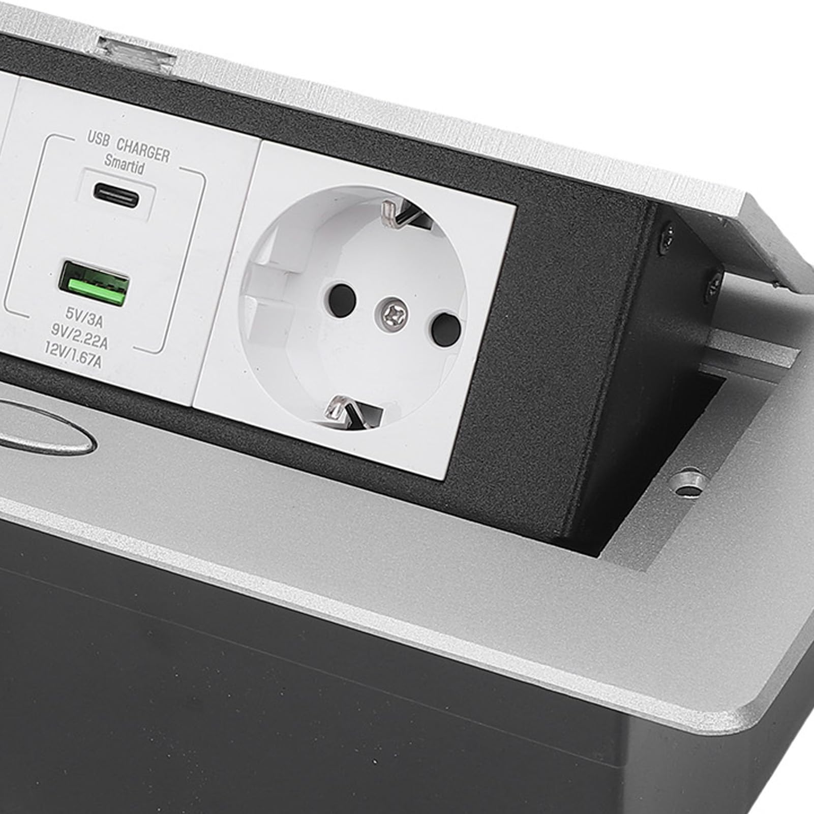 Elektryczne Gniazdko Wyskakujące na Podłodze 4000W 16A, Wpuszczane Gniazdo z Gniazdem na Blat, Wysuwane Gniazdo z ładowarką USB 20W, do Biurowego Domu