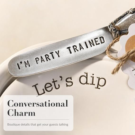 Mud Pie Circa Lets Dip Set, White 2 x 6