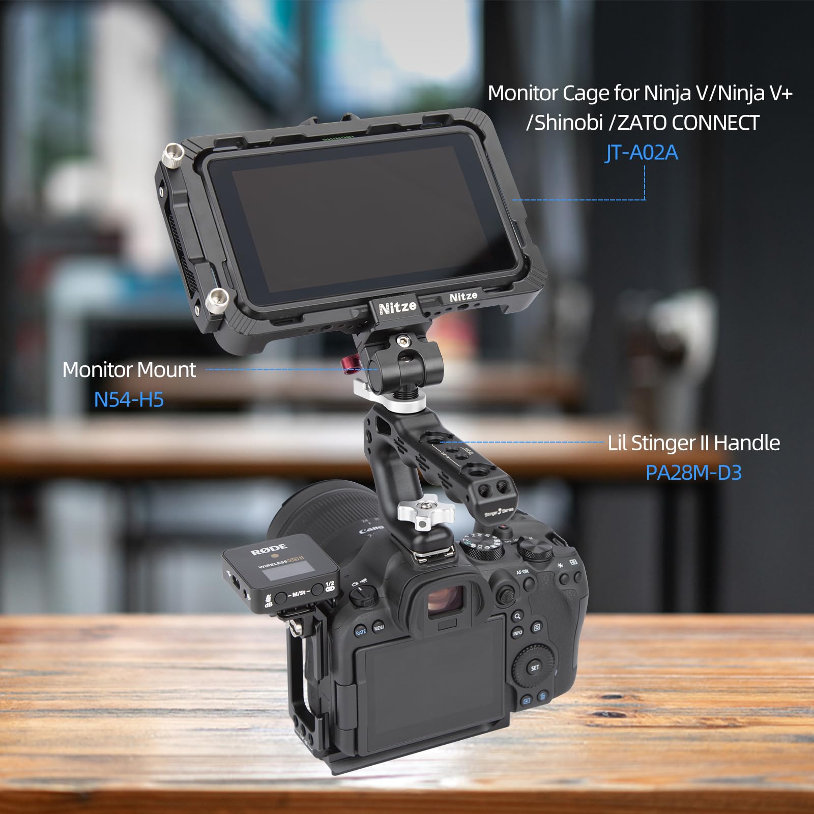 Nitze L Support pour Canon Caméra R6 Mark II/R6, L Bracket avec Plaque Arca Swiss à Dégagement Rapide pour Prise de Vue Horizontale et Verticale – T-C05A