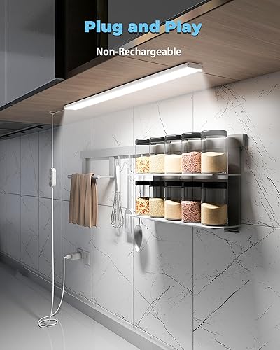 Miniatura 10 de ASOKO Luz de escritorio enchufable, luces LED de banco de trabajo de 16 pulgadas con súper brillo de 700 lúmenes y función de memoria inteligente, 3