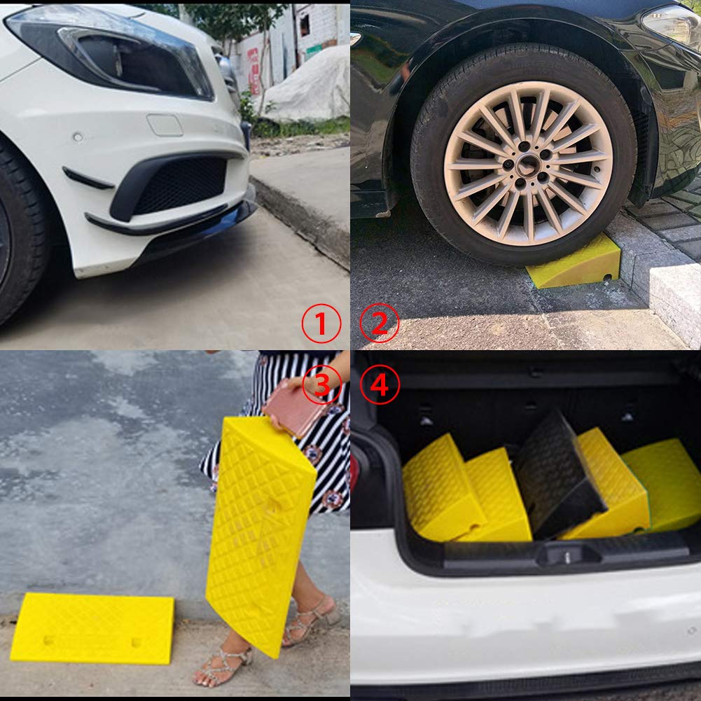2 rampe in gomma per marciapiedi, rampa per marciapiedi, rampa in gomma, rampa per sedia a rotelle, rampa portatile per auto caravan (5 cm, nero)