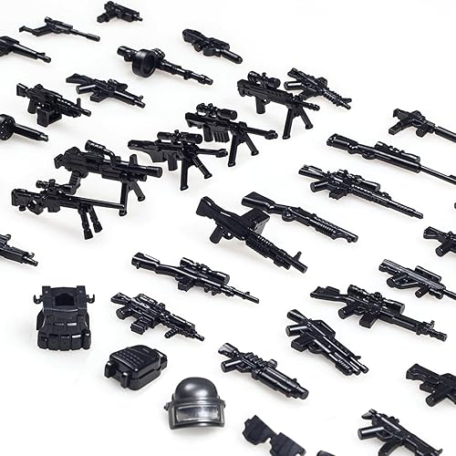 Miniatura 29 de Paquete de armas, accesorios de armas militares, juguetes modelo soldado de la Segunda Guerra Mundial, equipo militar, bloques de batalla