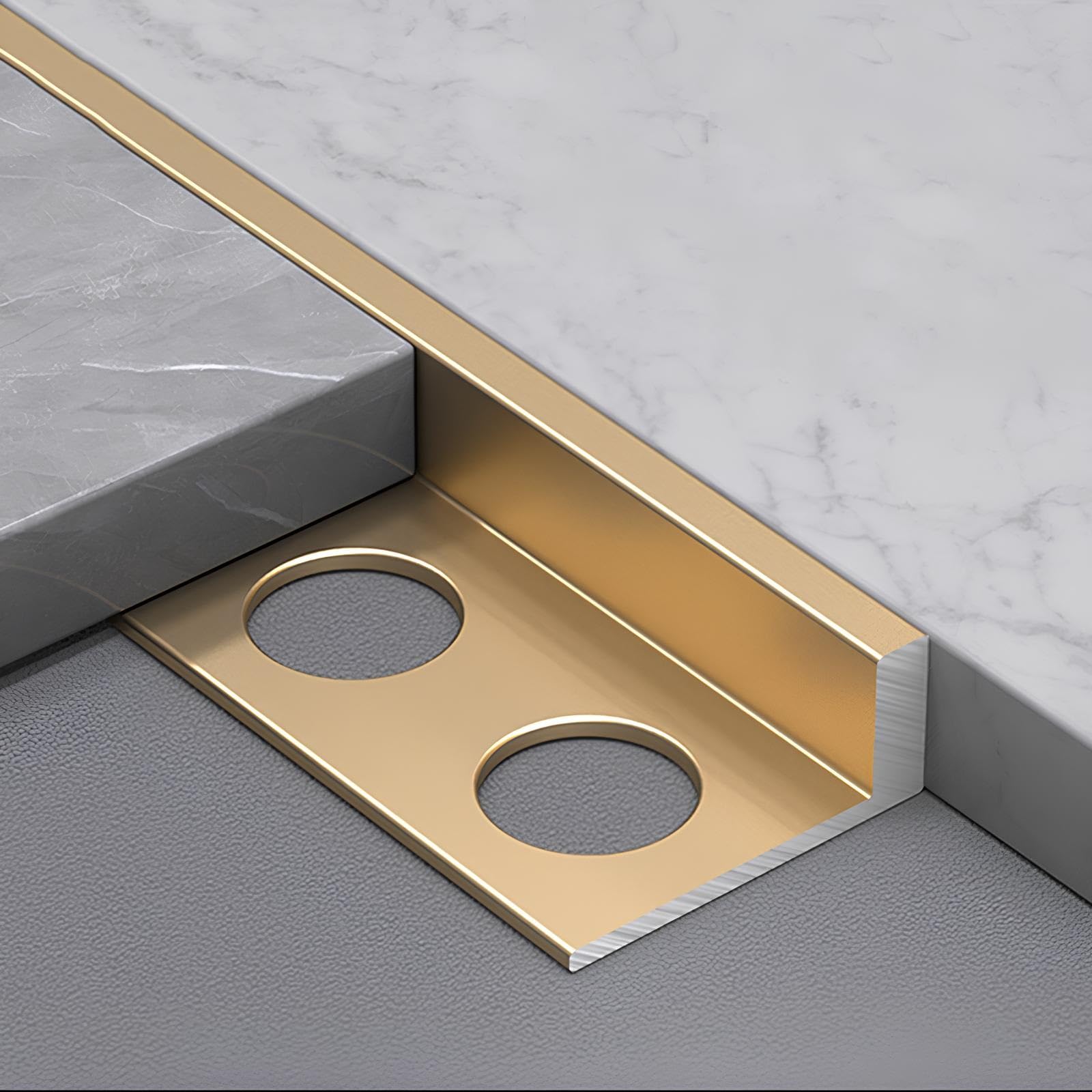 Perfil De Transición En L De Aluminio Para Baldosas Y Suelos Fácil De Poner