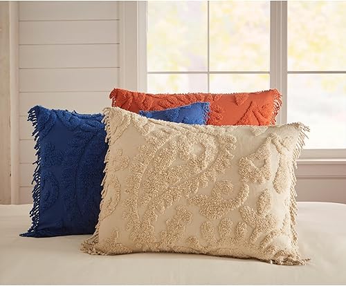 Miniatura 2 de BrylaneHome Funda estándar de chenilla Paisley - Estándar, color beige topo