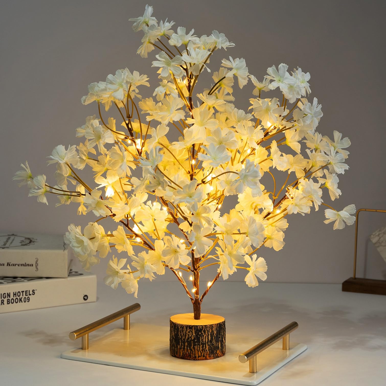 Gudegou 19 Inch Lighted Bonsai Tree