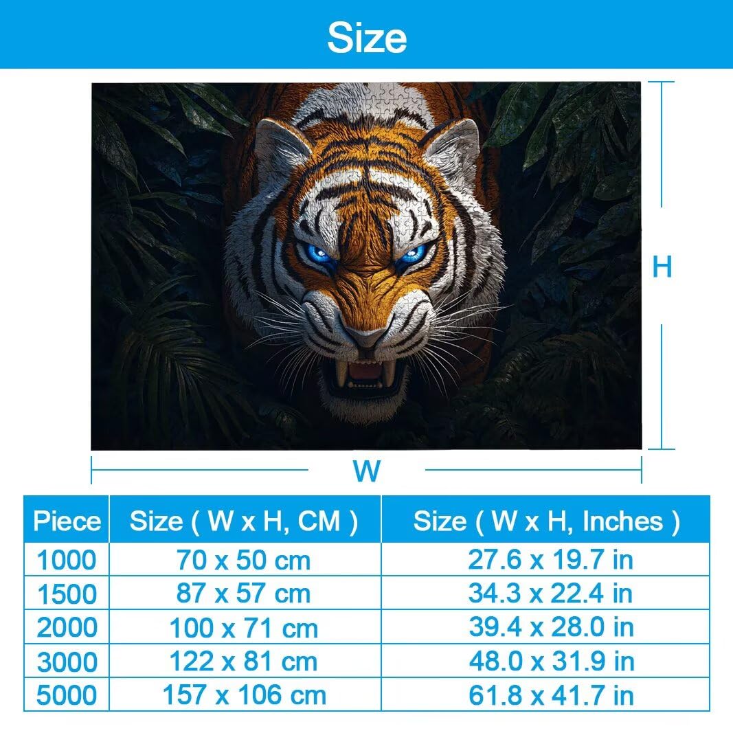 Puzzle 1500 sztuk, drewniane puzzle tygrys dla dorosłych, prezenty -2728