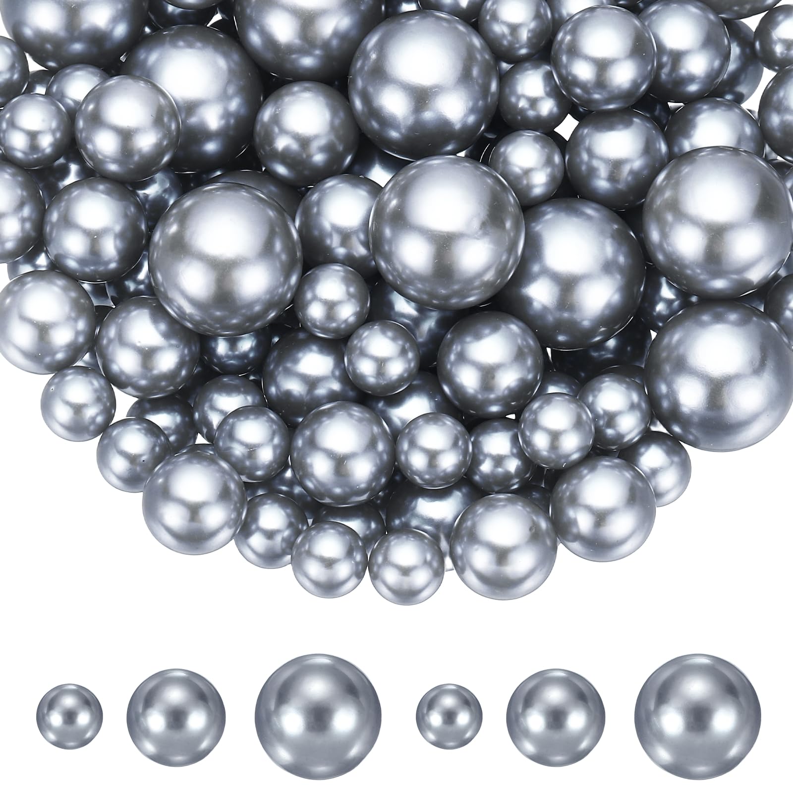 Perles sans trou argentées de 10 à 20 mm pour loisirs créatifs et décoration
