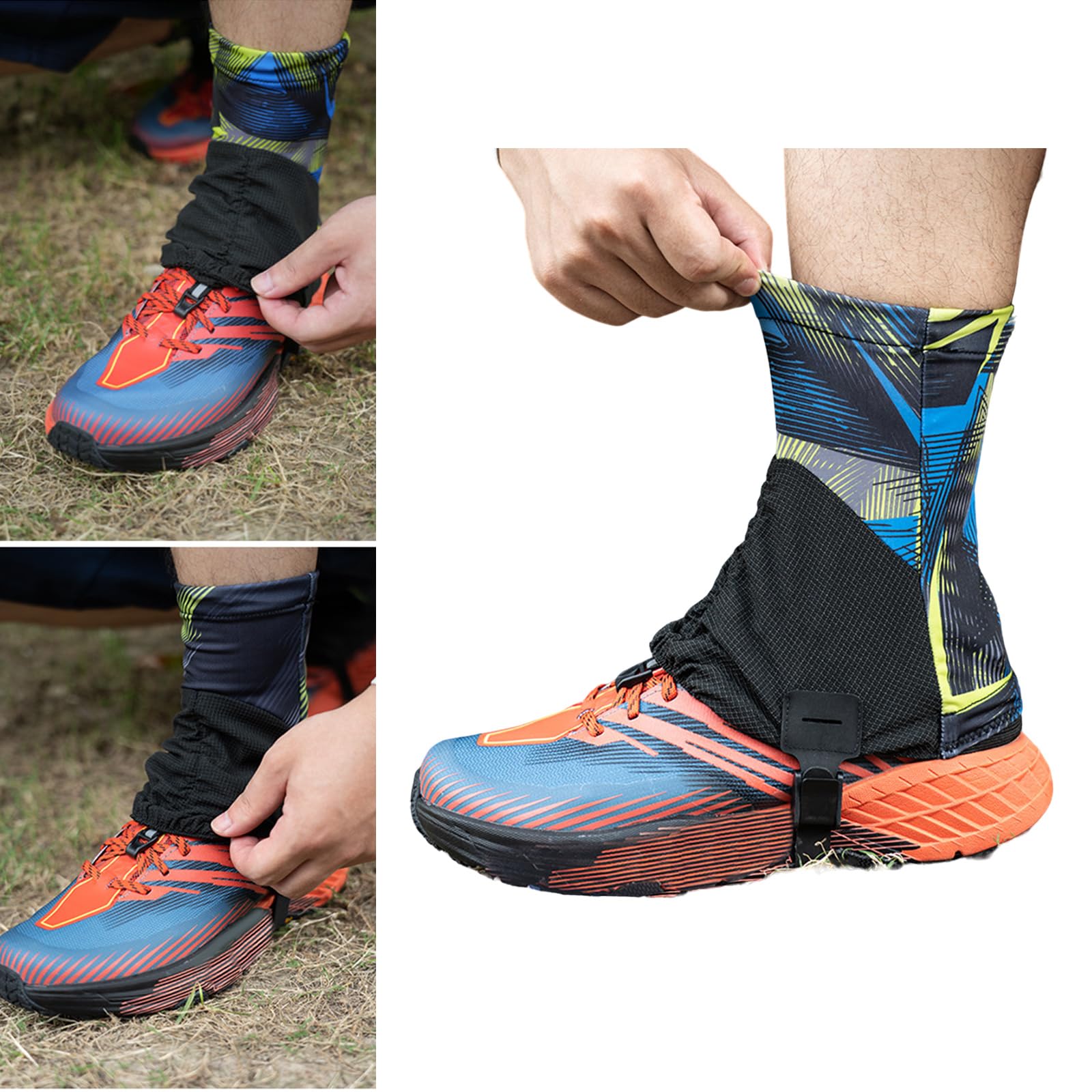 Guêtres de randonnée d'extérieur basses pour chaussures de protection respirantes pour la course à pied, la randonnée, les courses de sentier