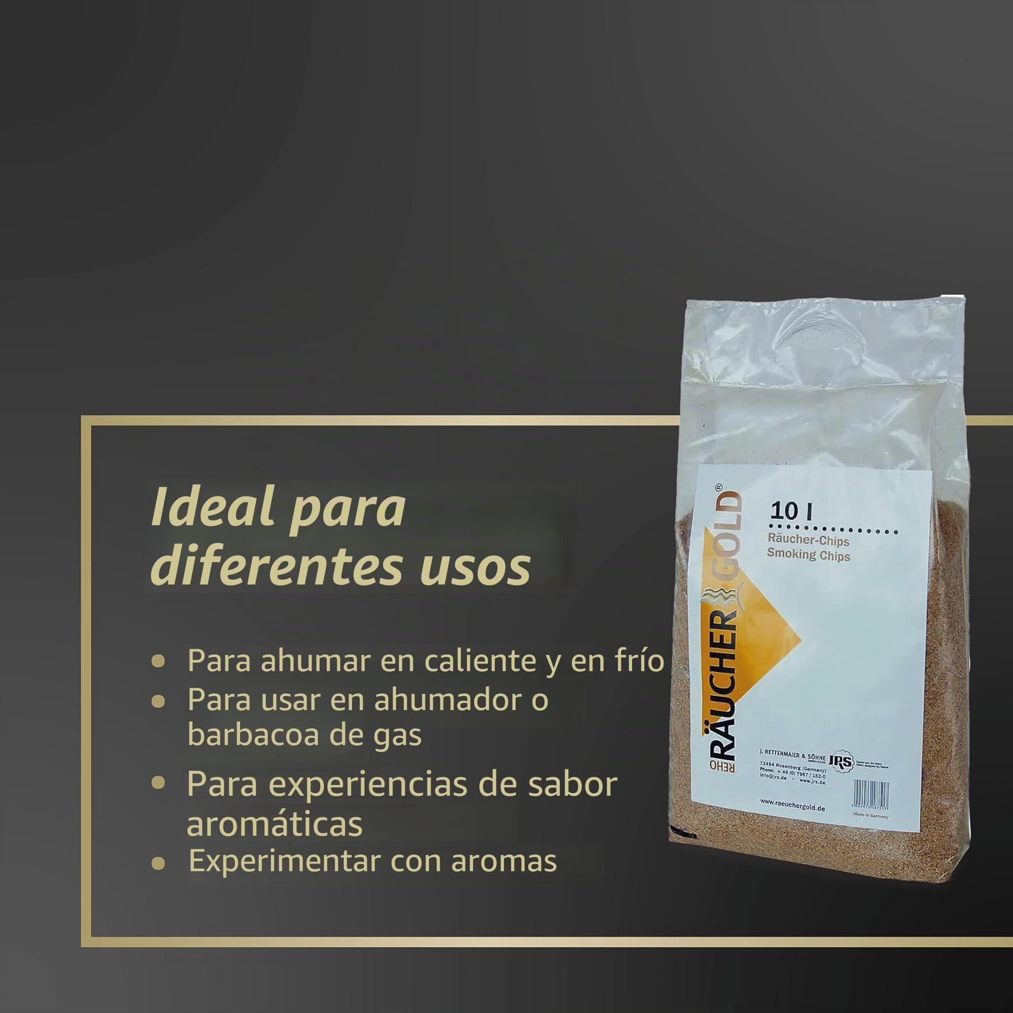 Räuchergold 10 litros de serrín para ahumar de Madera de Haya, virutas de Madera Muy Finas, para ahumar, Haya