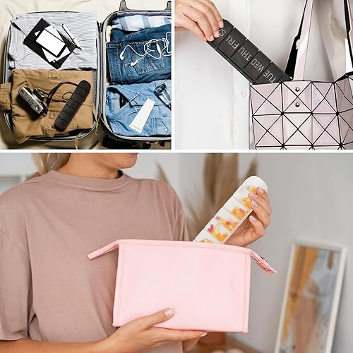 Miniatura 6 de Organizador semanal de pastillas 1 vez al día, pastillero de viaje para 7 días, compartimentos extra grandes, soporte para vitaminas, contenedor de