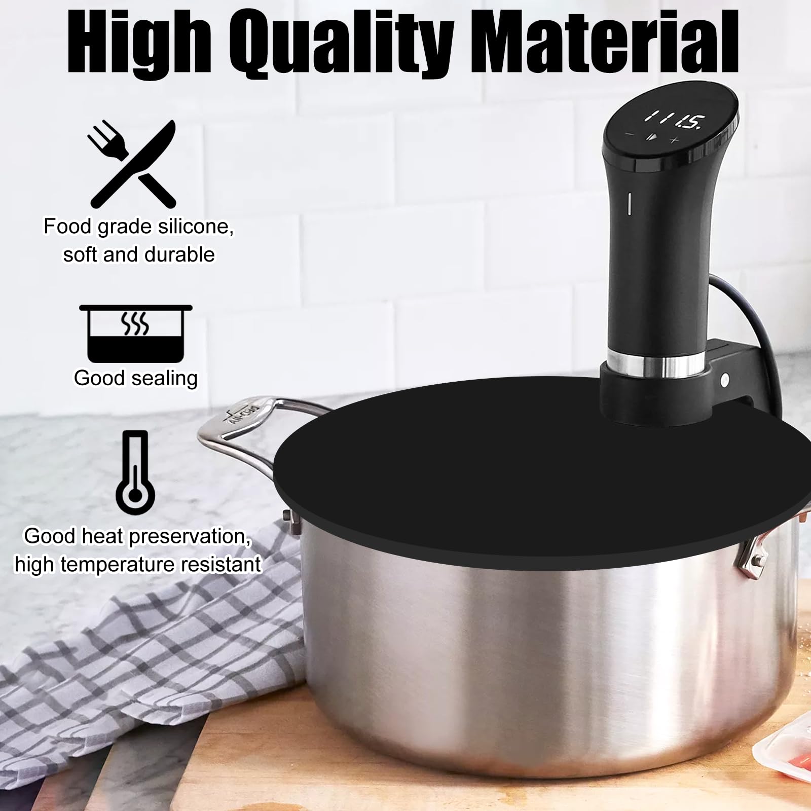 SyangKaitian Sous Vide Deckel für präzises Kochen, Silikon Sous Vide Deckel für Suppentöpfe SyangKaitian Sous Vide Deckel für präzises Kochen, Silikon Sous Vide Deckel für Suppentöpfe