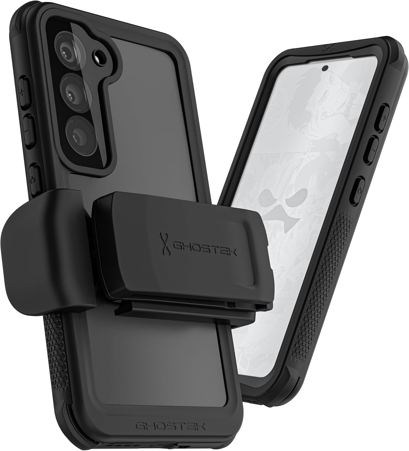 Ghostek NAUTICAL Samsung Galaxy S23 Case Waterproof with Screen Camera Protector, Belt Clip Holster Heavy Duty Tough Protective Full Body Hard Phone Covers Designed for 2023 Samsung S23 (6.1") (Clear)