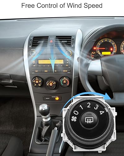 Miniatura 2 de Interruptor de perilla del ventilador de CA HVAC Control de velocidad del viento para Toyota Corolla CE LE S XLE XRS L 2009 2010 2011 2012 2013